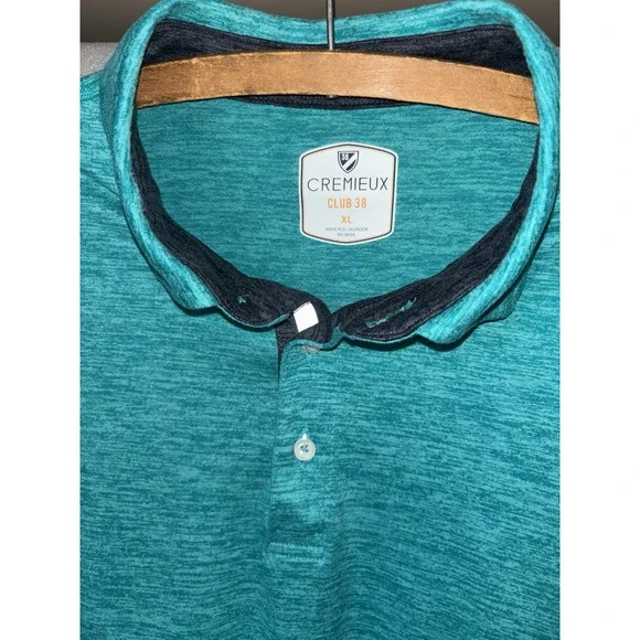 DANIEL CREMIEUX Club 38 Mens Performance Teal Blue Golf Polo Shirt Extra Large - Picture 2 of 11
